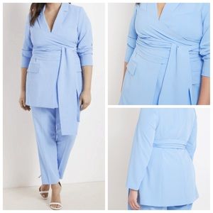 Eloquii Suit: Long Tie Waist Boazer + Matching Pants